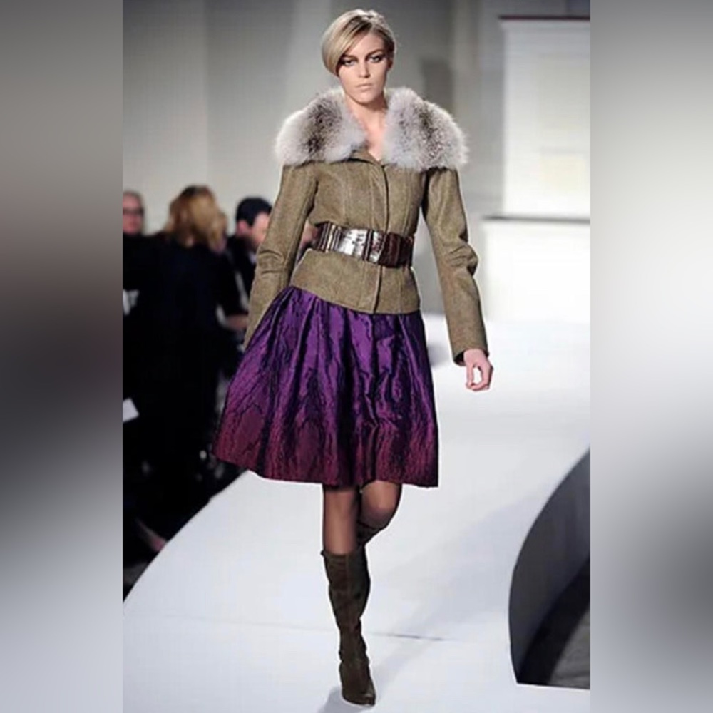 OSCAR DE LA RENTA 💜 RARE ombre box-pleat circle skirt 💜 2008 runway